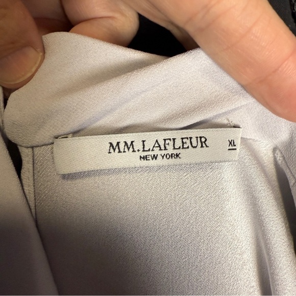 MM LAFLEUR The Lise Top, Mock Neck Tunic Blouse, Arctic Light Blue, Size XL - Picture 7 of 10